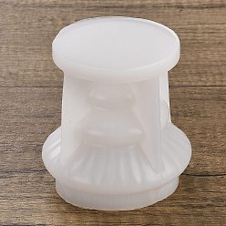 White Christmas Tree DIY Silicone Scented Candle Mold, Origami Style, White, 91x61mm, Inner Diameter: 56.5mm
