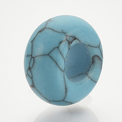 Синтетическая Бирюза Синтетический драгоценный камень европейские шарики, бусины с большими отверстиями в форме шайбы, окрашенные, кадетский синий, 14x7 мм, отверстие : 5 мм