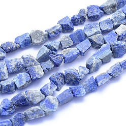 Lapis Lazuli Raw Rough Natural Lapis Lazuli Beads Strands, Nuggets, 6~15x6~15x5~10mm, Hole: 0.7mm, about 37~45pcs/strand, 15.75 inch(40cm)