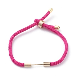 Violeta Fabricación de pulseras de cordón de nailon trenzado, con fornituras de latón, violeta, 9-1/2 pulgada (24 cm), link: 26x4 mm