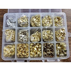 Golden & Silver PandaHall Elite CCB Plastic Beads, with Iron Rhinestone Spacer Beads, Mixed Shapes, Golden & Silver, 840pcs/box