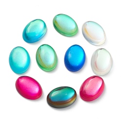 Color mezclado Cabuchones de cristal, oval, color mezclado, 25x18x8 mm