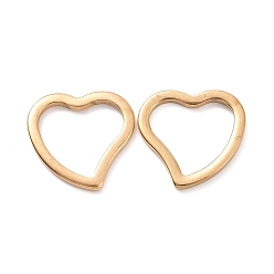 Золотой 304 нержавеющей стали связывающий кольца, сердце, золотые, 14.5x15x1.5 мм, отверстие : 12x10 мм