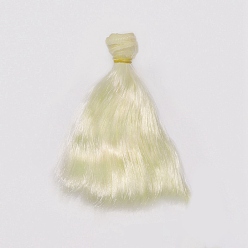 Verge D'or Pâle Cheveux longs et raides en mohair imité poupée perruque cheveux, pour les filles de bricolage accessoires de fabrication de bjd, verge d'or pale, 150~1000mm