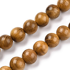 Peru 4-Loop Wrap Style Buddhist Jewelry, Gold Sandalwood Mala Bead Bracelets/Necklaces, Round, Gourd, Peru, 870mm