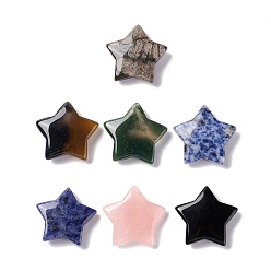 Pierre Mélangete Pierres gemmes naturelles, pas de trou / perles non percées, étoiles, 29.5x31~31.5x7~8mm