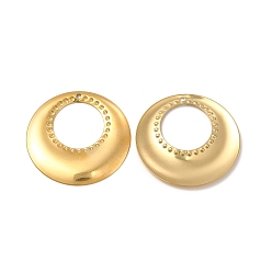 Real 18K Gold Plated Ion Plating(IP) 304 Stainless Steel Pendants, Donut Charm, Real 18K Gold Plated, 32x22x2mm, Hole: 1.4mm