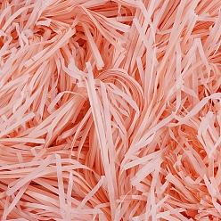 Color Salmón Relleno de trituración de papel de corte arrugado de rafia, para envolver regalos y llenar canastas de pascua, salmón, 2~3 mm, 50 g / bolsa