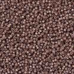 (RR641) Dyed Rose Bronze Silverlined Alabaster Cuentas de rocailles redondas miyuki, granos de la semilla japonés, 8/0, (rr 641) alabastro plateado bronce teñido rosa, 8/0, 3 mm, agujero: 1 mm, Sobre 2111~2277 unidades / 50 g