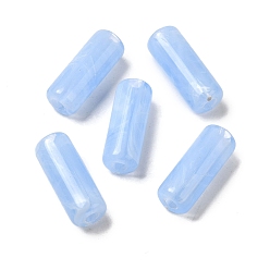 Light Sky Blue Transparent Acrylic Beads, Column, Light Sky Blue, 18x7mm, Hole: 2.5mm, about 787pcs/500g