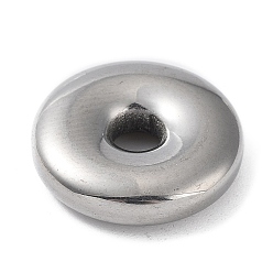 Couleur Acier Inoxydable 304 Acier inoxydable perles d'espacement, disque de donut / pi, couleur inox, 17x4.5mm, Trou: 3.8mm