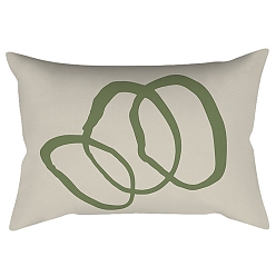 Oval Green Series Nordic Style Geometry Abstract Polyester Throw Pillow Covers, Cushion Cover, for Couch Sofa Bed, Rectangle, Oval, 300x500mm