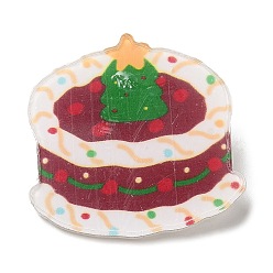 Food Акриловая брошь на рождественскую тематику, с 201 штифта из нержавеющей стали, торт, питание, 26.5x27x7 мм