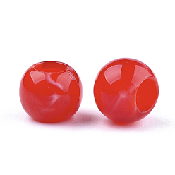Rouge Perles acryliques, style de pierres fines imitation, rondelle, rouge, 11.5x9.5mm, trou: 5.5 mm, environ 760 pcs / 500 g