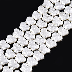 Marfil Cuentas de perlas de imitación de plástico abs, mariposa, blanco cremoso, 9~10x12~12.5x3.5~4 mm, agujero: 0.9 mm, sobre 45 unidades / cadena, 16.14 pulgada (41 cm)