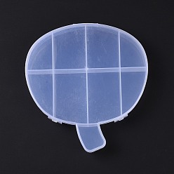 Humo Blanco 9 rejillas caja de plástico transparente, contenedores de cuentas en forma de manzana para pequeñas joyas y cuentas, whitesmoke, 17.9x16.8x2.5 cm, diámetro interior: 39~72x26~45 mm