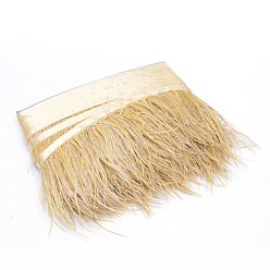 BurlyWood Fashion Ostrich Feather Cloth Strand Costume Accessories, BurlyWood, 80~100mm, about 10yards/bag
