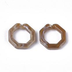 Dark Goldenrod Acrylic Linking Rings, Quick Link Connectors, For Jewelry Chains Making, Imitation Gemstone Style, Octagon, Dark Goldenrod, 25.5x25.5x5.5mm, Hole: 16x16mm, about: 250pcs/500g