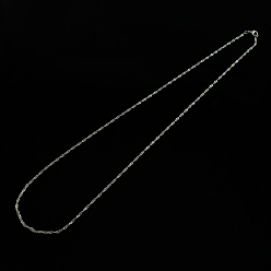 Stainless Steel Color 304 Stainless Steel Singapore Chain Necklaces, Water Wave Chain Necklaces, with Lobster Clasps, Stainless Steel Color, 21.2 inch(53.8cm)