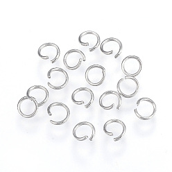 Color de Acero Inoxidable 304 de acero inoxidable anillos del salto abierto, conectores de metal para la fabricación de joyas de bricolaje y accesorios de llavero, color acero inoxidable, 22 calibre, 4x0.6 mm, diámetro interior: 3 mm