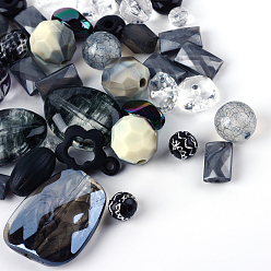 Gris Ardoise Foncé Perles acryliques, formes mixtes, gris ardoise foncé, 5.5~28x6~20x3~11mm, Trou: 1~5mm