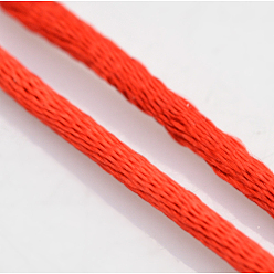 Rouge Macramé rattail chinois cordons noeud de prise de nylon autour des fils de chaîne tressée, cordon de satin, rouge, 2mm, environ 10.93 yards (10m)/rouleau