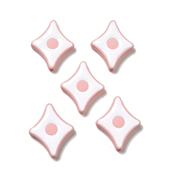 Pink Abalorios de acrílico opacos, con esmalte, estrella, coral luz, 27.5x22.5x5 mm, agujero: 1.6 mm
