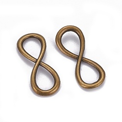 Antique Bronze Tibetan Style Links connectors, Cadmium Free & Nickel Free & Lead Free, Infinity, Antique Bronze, 31x13x2mm, Hole: 11x8mm