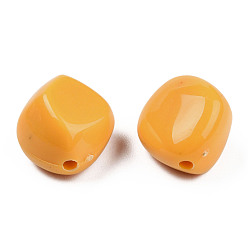Orange Opaque Acrylic Beads, Nuggets, Orange, 15.5x14x11mm, Hole: 1.8mm, about 380pcs/500g