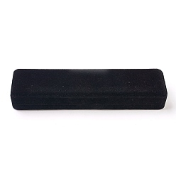 Noir Boîtes de collier de velours, boîtes à bijoux, rectangle, noir, 21.8x5x3 cm
