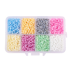 Mixed Color PandaHall Elite 8/0 Round Glass Seed Beads, Mixed Style, Mixed Color, 3mm, Hole: 0.8mm, about 4200pcs/box