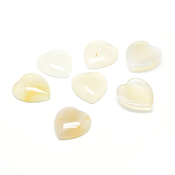 Natural Agate Natural Agate Cabochons, Heart, 15x18x6mm