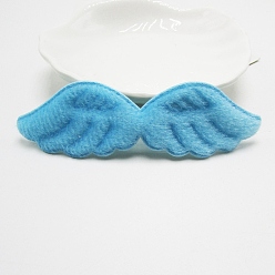 Bleu Ciel Ailes de gaufrage en tissu, avec peluche, décorer les accessoires, bleu ciel, 31x100x5mm