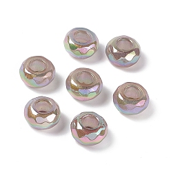 Rosy Brown Opaque Acrylic Beads, AB Color, Faceted, Rondelle, Rosy Brown, 13x7.2mm, Hole: 5.8mm