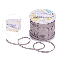 Silver Faux Suede Cord, Faux Suede Lace, Silver, 3x1mm, about 30m/roll
