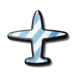 Небесно-голубой Непрозрачные акриловый кабошоны, самолет, узоров, голубой, 28.5x30x1.7 мм