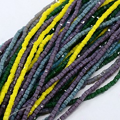 Mixed Color Opaque Solid Color Crystal Glass Faceted Cube Beads Strands, Mixed Color, 2.5x2.5x2.5mm, Hole: 1mm, about 199pcs/strand, 19.2 inch