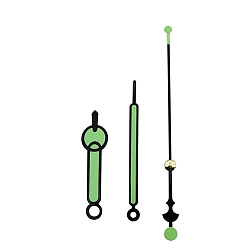 Зеленый Алюминиевый часовой указатель с длинным валом, стрелки часов для замены часов, зелёные, 60-135x8~15x1.5~7 мм, отверстие : 3.3~5.5 мм, 3 шт / комплект