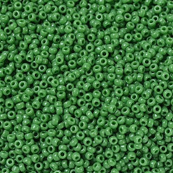 (RR411) Opaque Green MIYUKI Round Rocailles Beads, Japanese Seed Beads, 11/0, (RR411) Opaque Green, 2x1.3mm, Hole: 0.8mm, about 50000pcs/pound