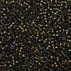 (271) Inside Color AB Black Diamond/Bronze Lined Круглые бусины toho, японский бисер, (271) внутри цвета ab черный бриллиант / бронзовая подкладка, 11/0, 2.2 мм, отверстие : 0.8 мм, Около 5555 шт / 50 г