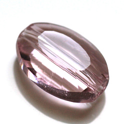 Pink Imitations de perles de cristal autrichien, grade de aaa, facette, ovale, rose, 9.5x6x3mm, Trou: 0.7~0.9mm