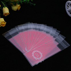 Rose Chaud Sacs de cellophane en plastique rectangle, pour l'emballage de rouge à lèvres, rose chaud, 13x5 cm, épaisseur unilatérale: 0.035 mm, mesure intérieure: 10x5 cm, environ 96~100 pcs / sac