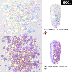 Violet Bleu Laser brillant nail art glitter, paillettes de manucure, paillettes scintillantes diy, bleu violet, 