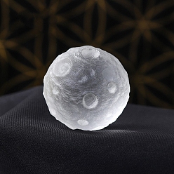 Cristal de cuarzo Cuarzo natural de pantalla de cristal decoraciones, adorno de piedra de energía reiki, meteorito luna redonda, 40 mm