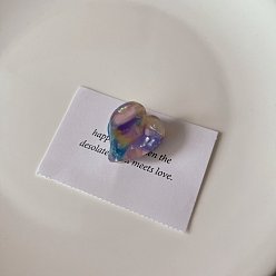Púrpura Media Pinzas para el cabello con forma de garra de acetato de celulosa de corazón (resina), accesorios para el cabello para niña, púrpura medio, 25x24 mm
