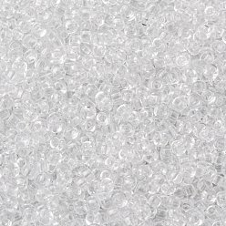 (RR131) Transparent Crystal Миюки круглые бусины рокайль, японский бисер, (rr 131) прозрачный кристалл, 15/0, 1.5 мм, Отверстие : 0.7 мм , около 27777 шт / 50 г