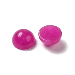 Medium Violet Red Natural White Jade Cabochons, Dyed, Half Round/Dome, Medium Violet Red, 6x3mm