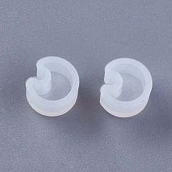 Blanc Moules en silicone, moules de résine, pour la résine UV, fabrication de bijoux en résine époxy, lune, blanc, 8.5x7.5x5mm, Taille intérieure: 6 mm