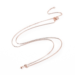 Rose Gold 925 Sterling Silver Cable Chains Necklace Making, with Ice Pick Pinch Bails, Rose Gold, 17.72 inch(45cm)