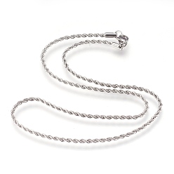 Color de Acero Inoxidable 304 cuerda de acero inoxidable cadenas collares, con cierre de langosta, color acero inoxidable, 15.9 pulgada (40.5 cm), 2 mm